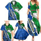 Personalised Rabbitohs And Cowboys Rugby Family Matching Summer Maxi Dress and Hawaiian Shirt Dynamic Style