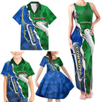 Personalised Rabbitohs And Cowboys Rugby Family Matching Tank Maxi Dress and Hawaiian Shirt Dynamic Style