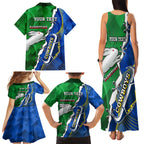 Personalised Rabbitohs And Cowboys Rugby Family Matching Tank Maxi Dress and Hawaiian Shirt Dynamic Style