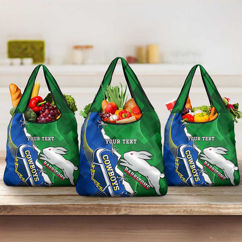 Rabbitohs And Cowboys Rugby Grocery Bag Dynamic Style