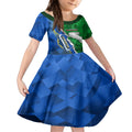 Personalised Rabbitohs And Cowboys Rugby Kid Short Sleeve Dress Dynamic Style