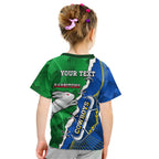Personalised Rabbitohs And Cowboys Rugby Kid T Shirt Dynamic Style