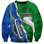 Personalised Rabbitohs And Cowboys Rugby Sweatshirt Dynamic Style