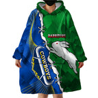 Personalised Rabbitohs And Cowboys Rugby Wearable Blanket Hoodie Dynamic Style