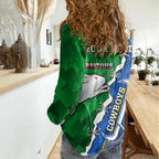 Personalised Rabbitohs And Cowboys Rugby Women Casual Shirt Dynamic Style