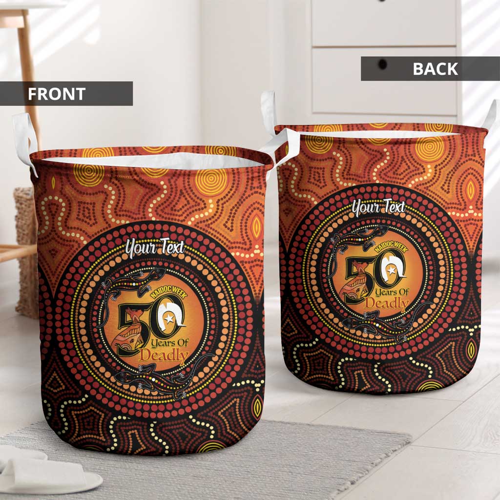 NAIDOC Week 2026 Personalised Laundry Basket 50 Years of Deadly Lizard Kangaroo Aboriginal Art
