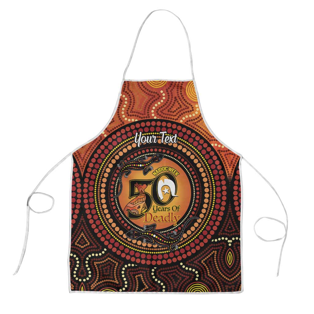 NAIDOC Week 2026 Personalised Apron 50 Years of Deadly Lizard Kangaroo Aboriginal Art