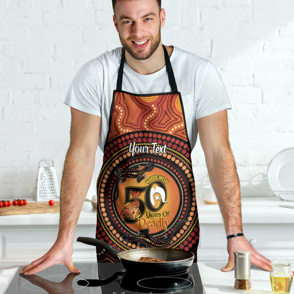 NAIDOC Week 2026 Personalised Apron 50 Years of Deadly Lizard Kangaroo Aboriginal Art