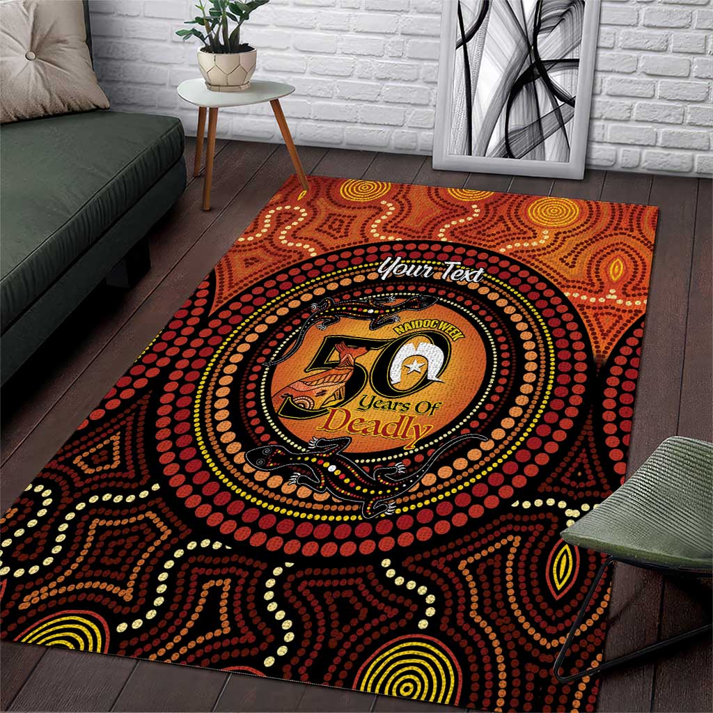 NAIDOC Week 2026 Personalised Area Rug 50 Years of Deadly Lizard Kangaroo Aboriginal Art