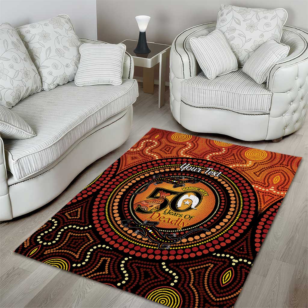 NAIDOC Week 2026 Personalised Area Rug 50 Years of Deadly Lizard Kangaroo Aboriginal Art