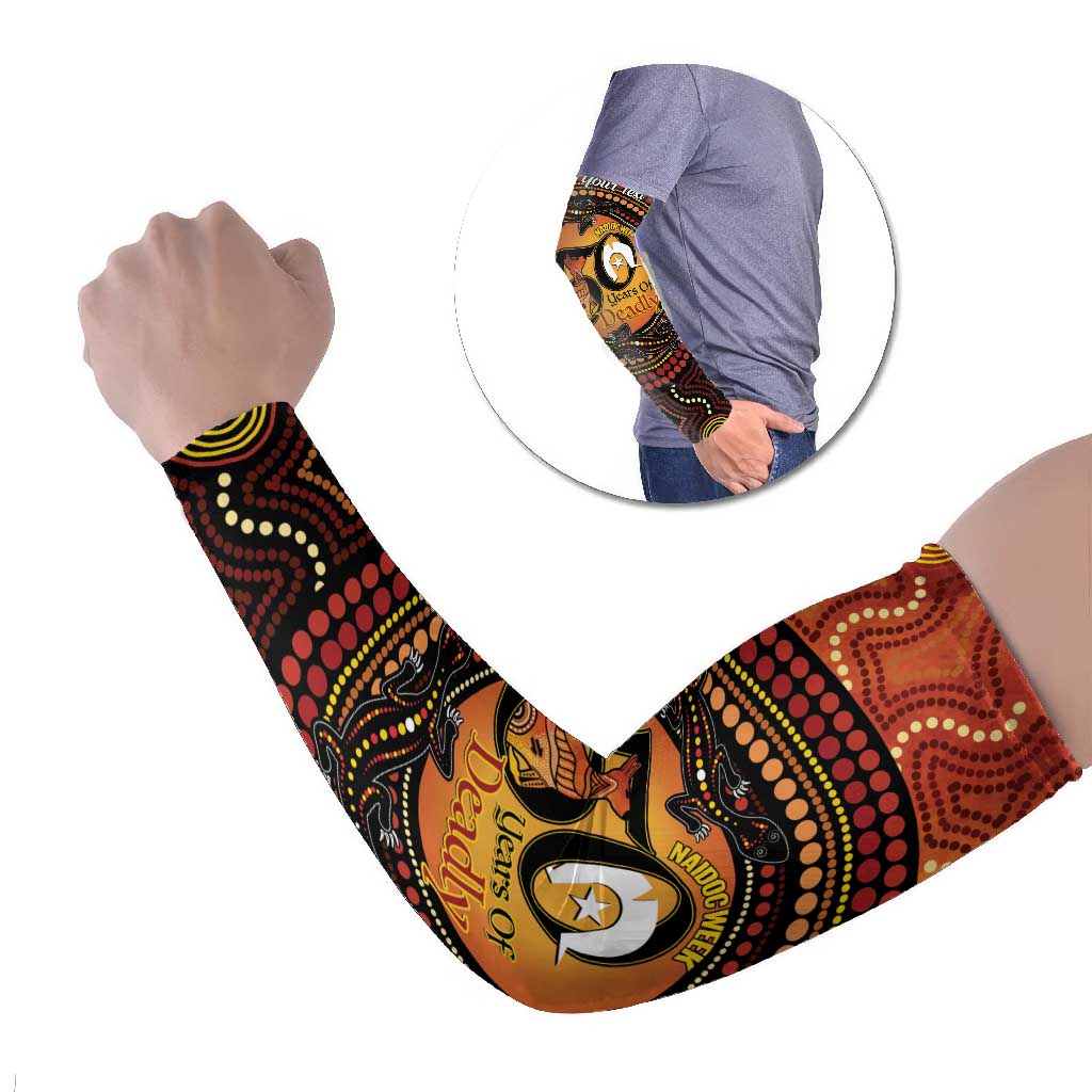 NAIDOC Week 2026 Personalised Arm Sleeves 50 Years of Deadly Lizard Kangaroo Aboriginal Art