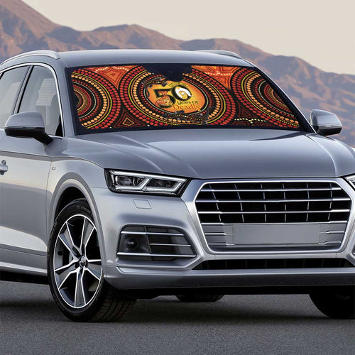 NAIDOC Week 2026 Personalised Auto Sun Shade 50 Years of Deadly Lizard Kangaroo Aboriginal Art