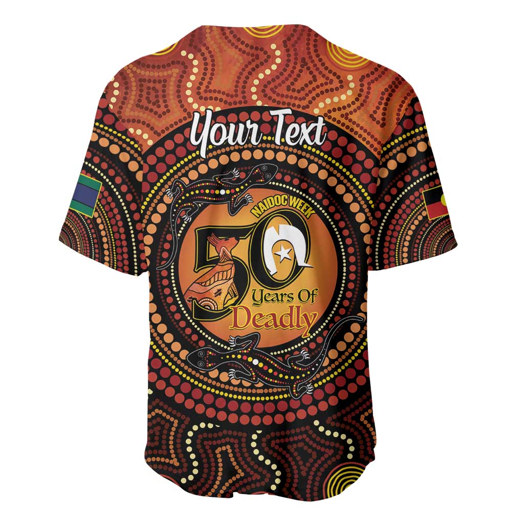 NAIDOC Week 2026 Personalised Baseball Jersey 50 Years of Deadly Lizard Kangaroo Aboriginal Art
