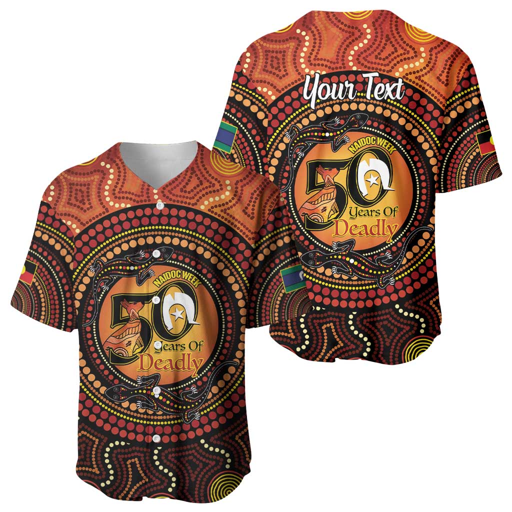 NAIDOC Week 2026 Personalised Baseball Jersey 50 Years of Deadly Lizard Kangaroo Aboriginal Art