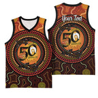 NAIDOC Week 2026 Personalised Basketball Jersey 50 Years of Deadly Lizard Kangaroo Aboriginal Art