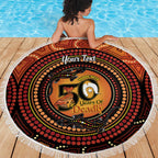 NAIDOC Week 2026 Personalised Beach Blanket 50 Years of Deadly Lizard Kangaroo Aboriginal Art