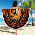 NAIDOC Week 2026 Personalised Beach Blanket 50 Years of Deadly Lizard Kangaroo Aboriginal Art