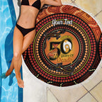 NAIDOC Week 2026 Personalised Beach Blanket 50 Years of Deadly Lizard Kangaroo Aboriginal Art