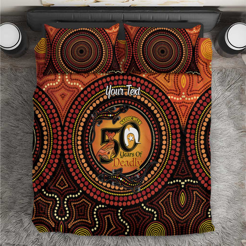 NAIDOC Week 2026 Personalised Bedding Set 50 Years of Deadly Lizard Kangaroo Aboriginal Art