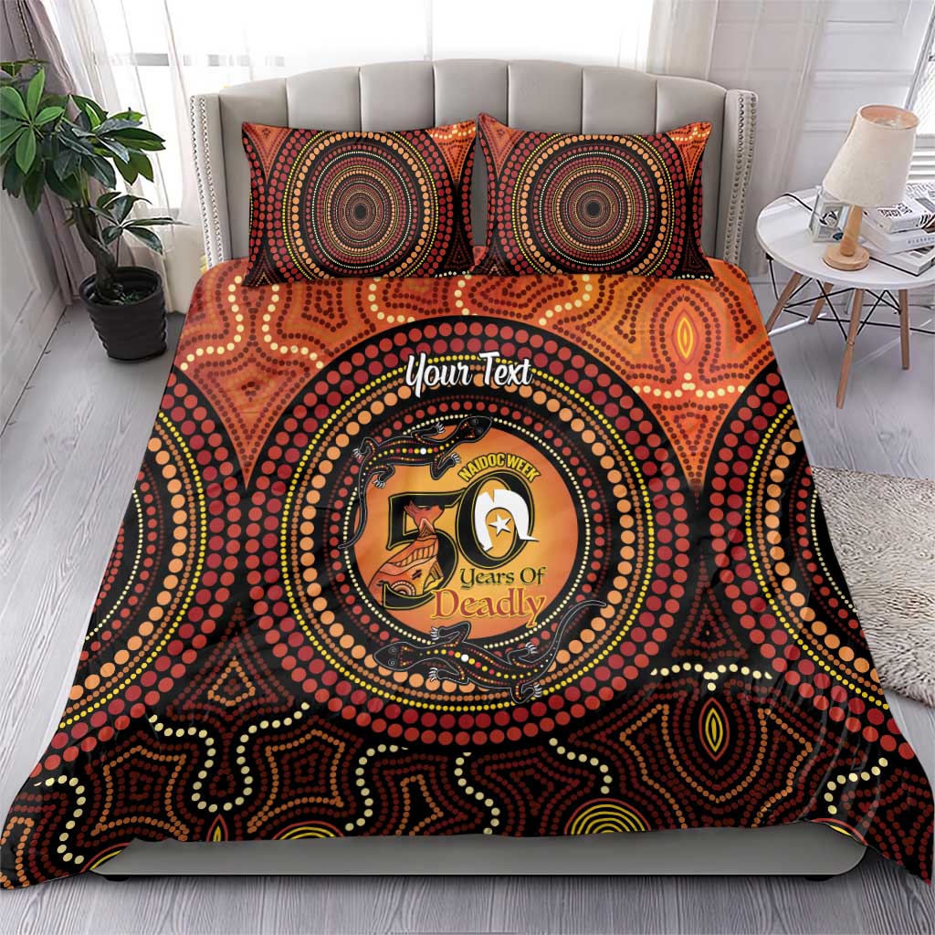 NAIDOC Week 2026 Personalised Bedding Set 50 Years of Deadly Lizard Kangaroo Aboriginal Art