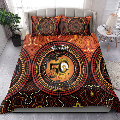 NAIDOC Week 2026 Personalised Bedding Set 50 Years of Deadly Lizard Kangaroo Aboriginal Art