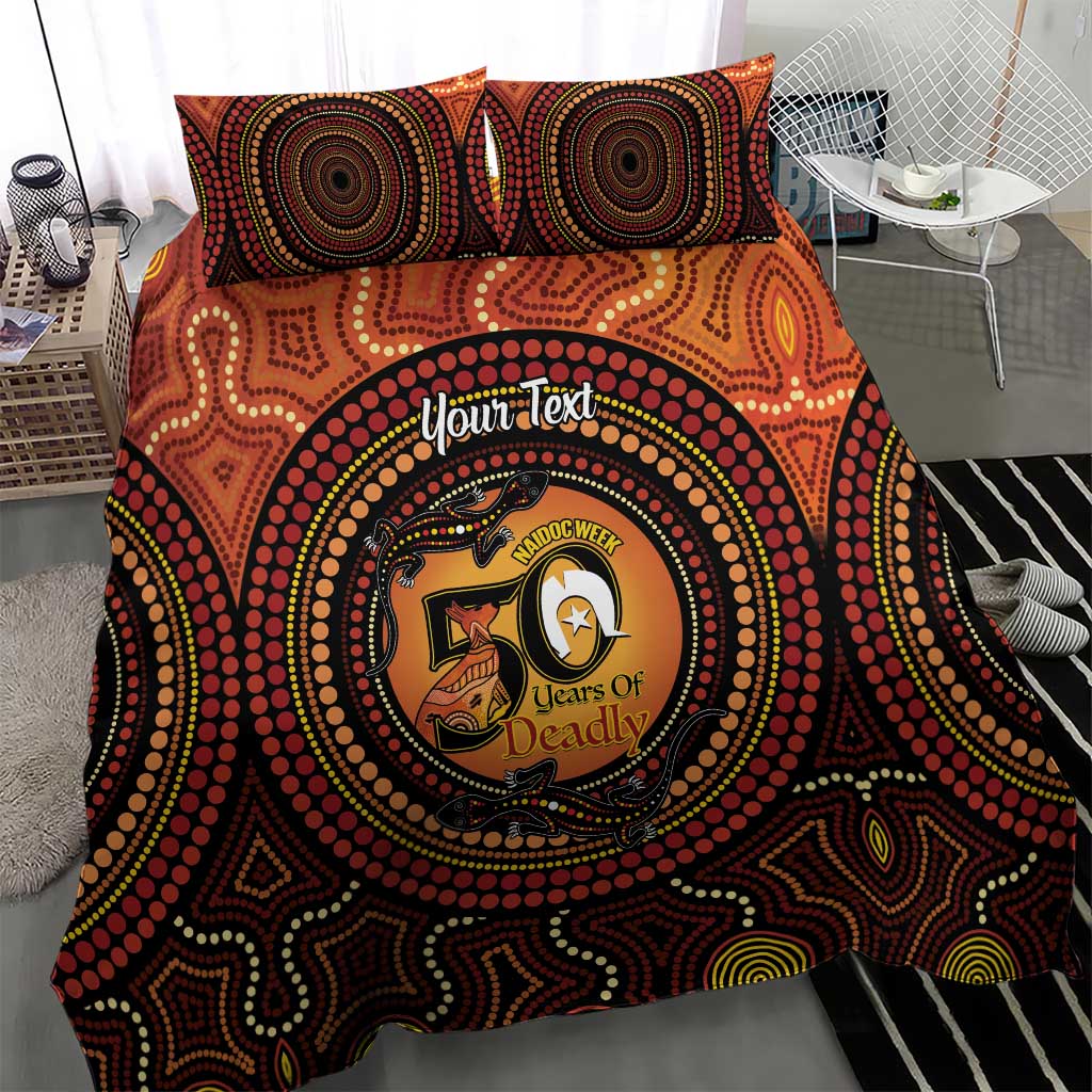 NAIDOC Week 2026 Personalised Bedding Set 50 Years of Deadly Lizard Kangaroo Aboriginal Art
