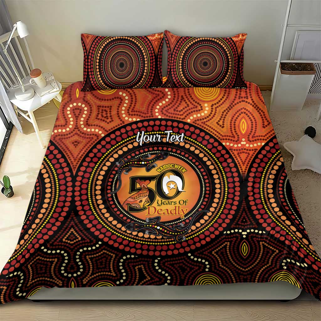 NAIDOC Week 2026 Personalised Bedding Set 50 Years of Deadly Lizard Kangaroo Aboriginal Art