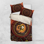 NAIDOC Week 2026 Personalised Bedding Set 50 Years of Deadly Lizard Kangaroo Aboriginal Art