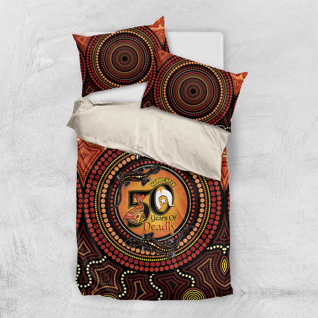 NAIDOC Week 2026 Personalised Bedding Set 50 Years of Deadly Lizard Kangaroo Aboriginal Art