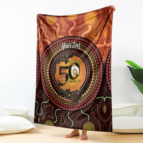 NAIDOC Week 2026 Personalised Blanket 50 Years of Deadly Lizard Kangaroo Aboriginal Art