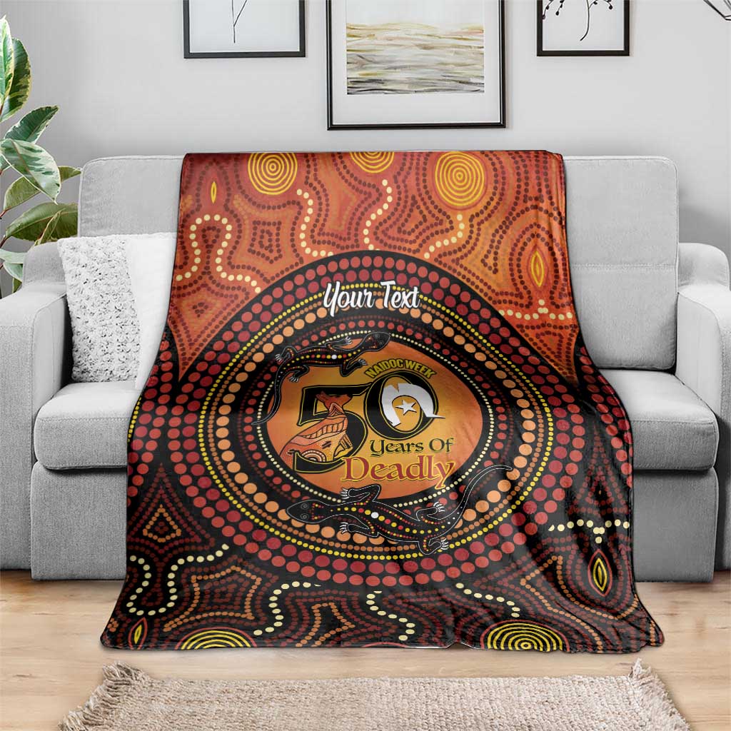 NAIDOC Week 2026 Personalised Blanket 50 Years of Deadly Lizard Kangaroo Aboriginal Art
