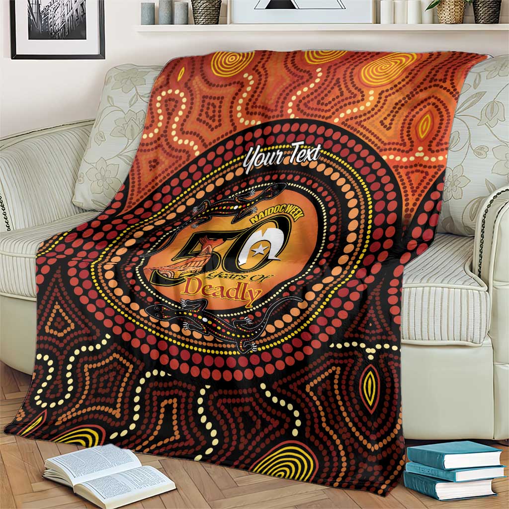 NAIDOC Week 2026 Personalised Blanket 50 Years of Deadly Lizard Kangaroo Aboriginal Art
