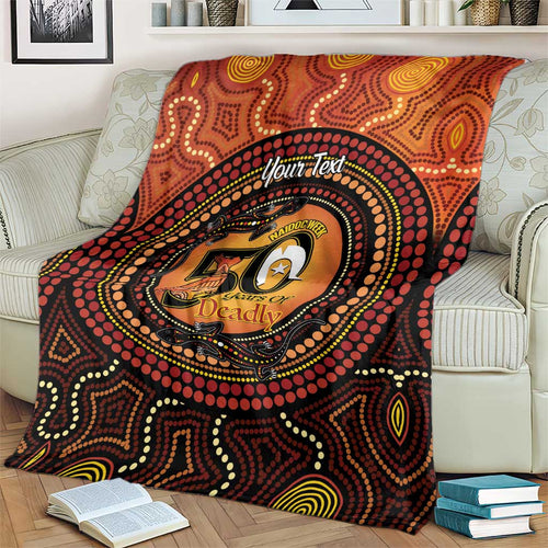 NAIDOC Week 2026 Personalised Blanket 50 Years of Deadly Lizard Kangaroo Aboriginal Art