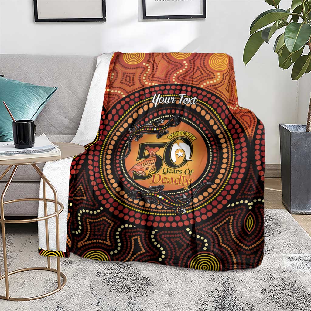 NAIDOC Week 2026 Personalised Blanket 50 Years of Deadly Lizard Kangaroo Aboriginal Art