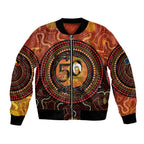 NAIDOC Week 2026 Personalised Bomber Jacket 50 Years of Deadly Lizard Kangaroo Aboriginal Art