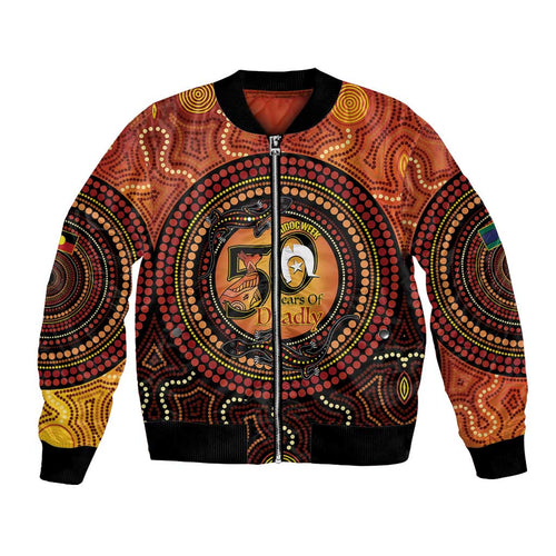NAIDOC Week 2026 Personalised Bomber Jacket 50 Years of Deadly Lizard Kangaroo Aboriginal Art