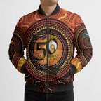 NAIDOC Week 2026 Personalised Bomber Puffer Jacket 50 Years of Deadly Lizard Kangaroo Aboriginal Art