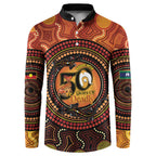 NAIDOC Week 2026 Personalised Button Sweatshirt 50 Years of Deadly Lizard Kangaroo Aboriginal Art