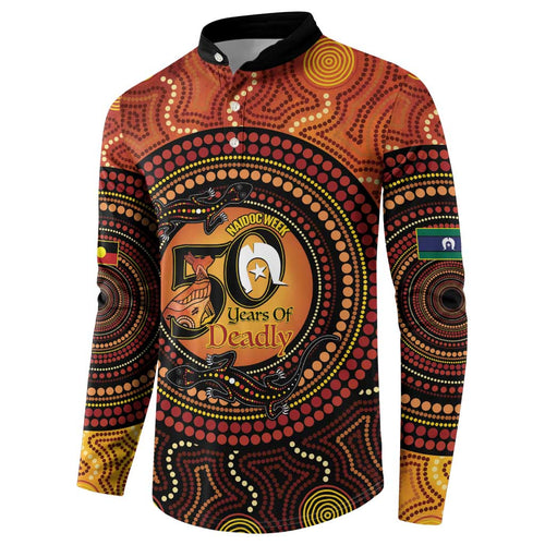 NAIDOC Week 2026 Personalised Button Sweatshirt 50 Years of Deadly Lizard Kangaroo Aboriginal Art