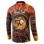 NAIDOC Week 2026 Personalised Button Sweatshirt 50 Years of Deadly Lizard Kangaroo Aboriginal Art