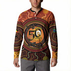 NAIDOC Week 2026 Personalised Button Sweatshirt 50 Years of Deadly Lizard Kangaroo Aboriginal Art