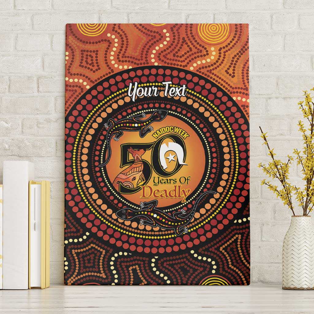 NAIDOC Week 2026 Personalised Canvas Wall Art 50 Years of Deadly Lizard Kangaroo Aboriginal Art
