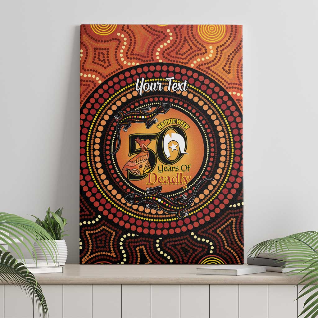NAIDOC Week 2026 Personalised Canvas Wall Art 50 Years of Deadly Lizard Kangaroo Aboriginal Art
