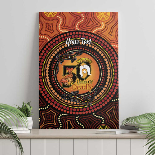 NAIDOC Week 2026 Personalised Canvas Wall Art 50 Years of Deadly Lizard Kangaroo Aboriginal Art