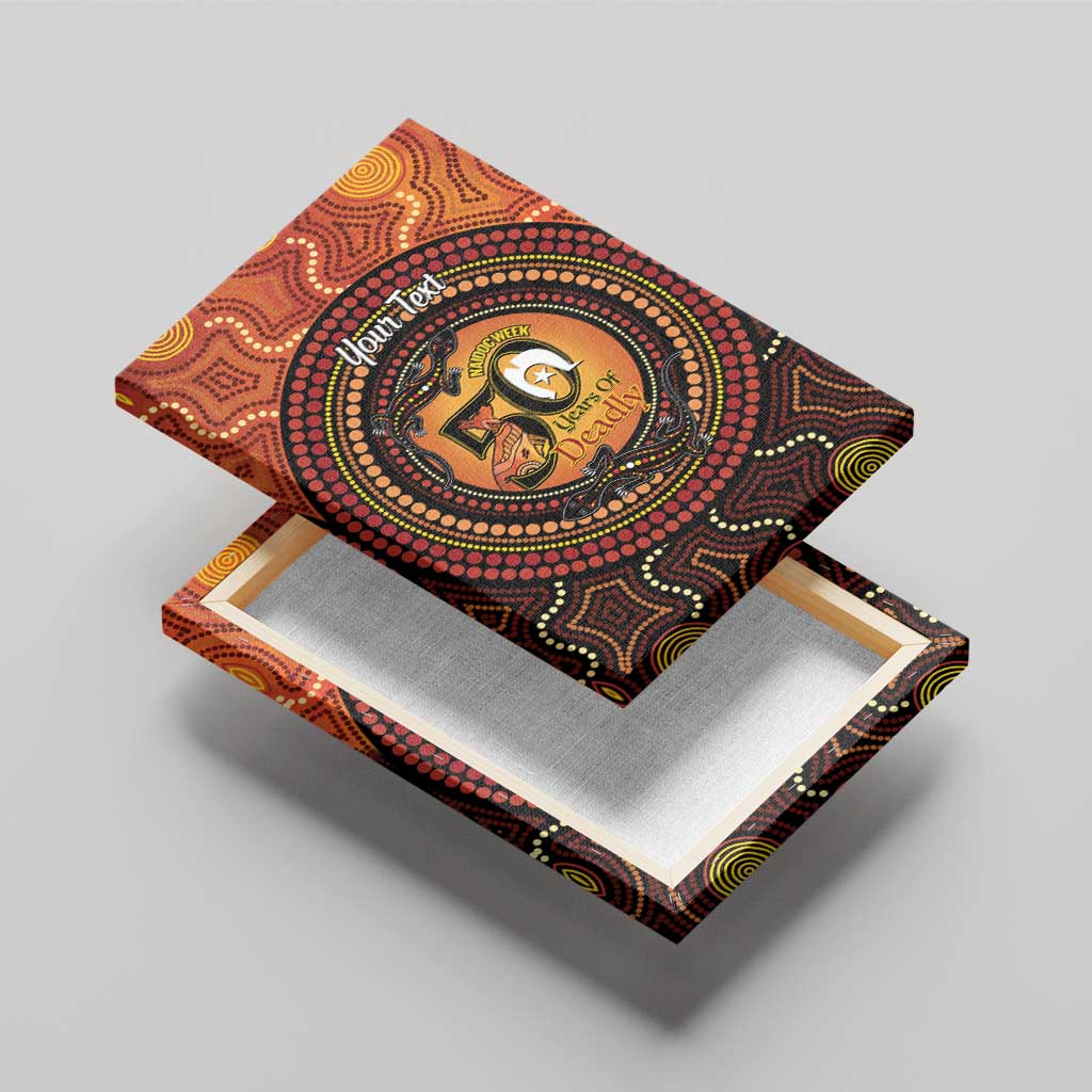 NAIDOC Week 2026 Personalised Canvas Wall Art 50 Years of Deadly Lizard Kangaroo Aboriginal Art