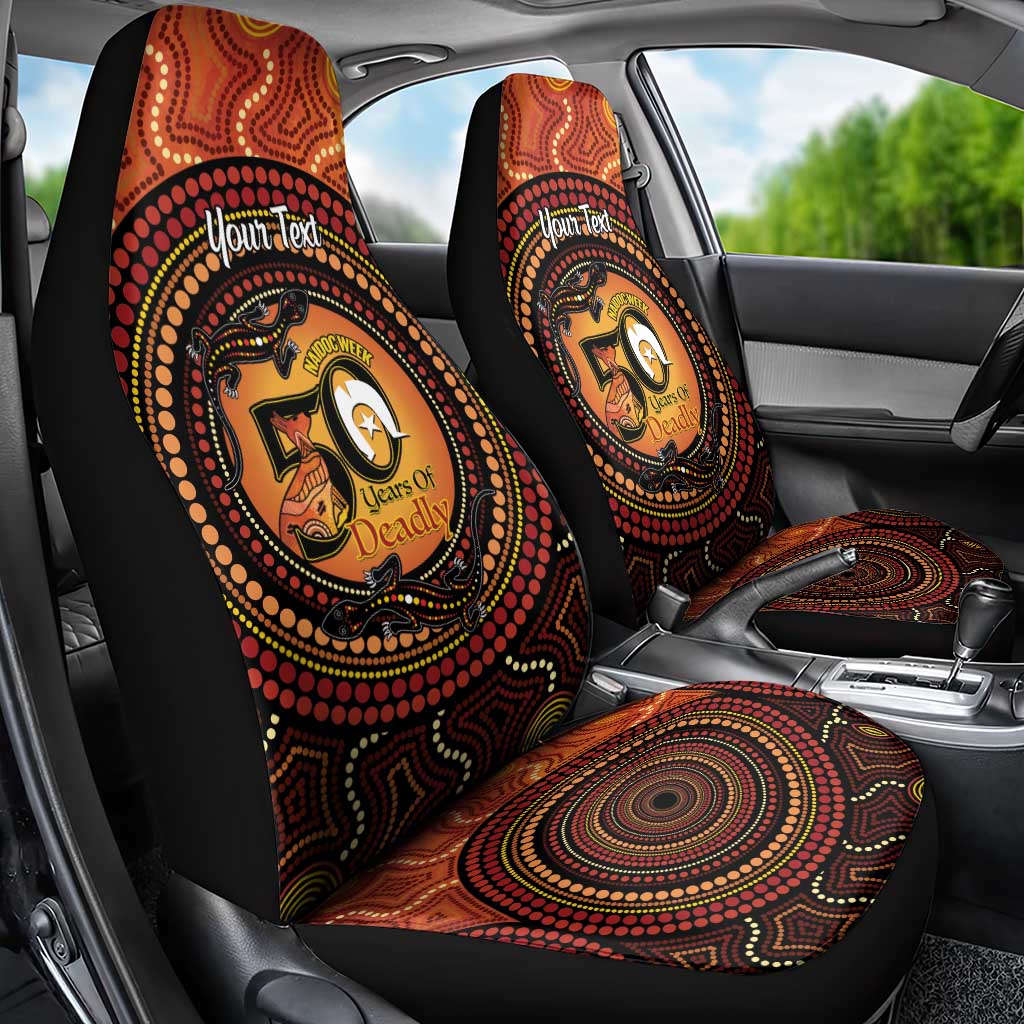 NAIDOC Week 2026 Personalised Car Seat Cover 50 Years of Deadly Lizard Kangaroo Aboriginal Art