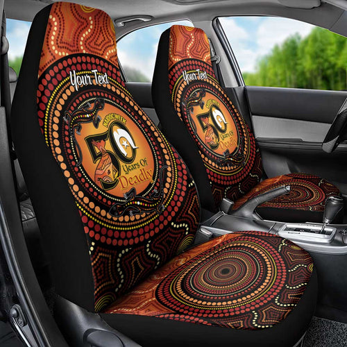 NAIDOC Week 2026 Personalised Car Seat Cover 50 Years of Deadly Lizard Kangaroo Aboriginal Art