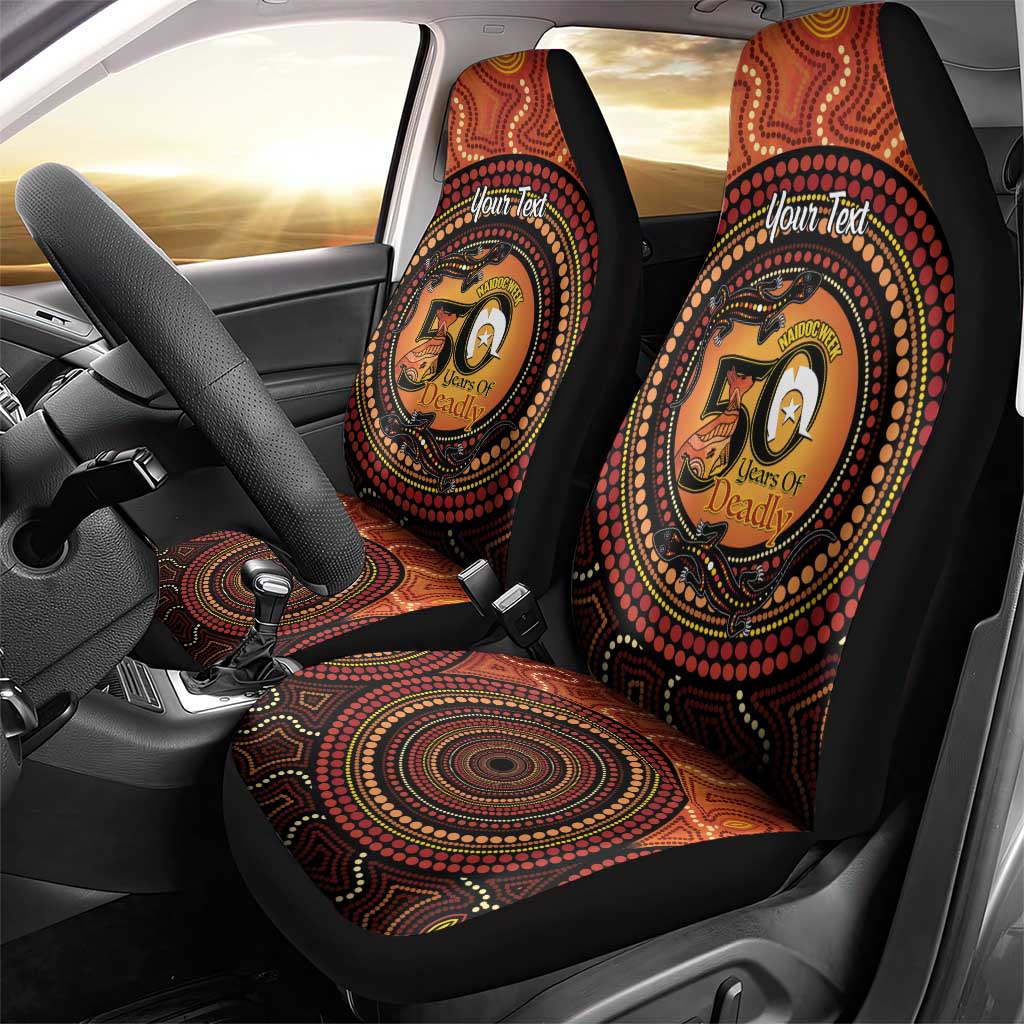 NAIDOC Week 2026 Personalised Car Seat Cover 50 Years of Deadly Lizard Kangaroo Aboriginal Art