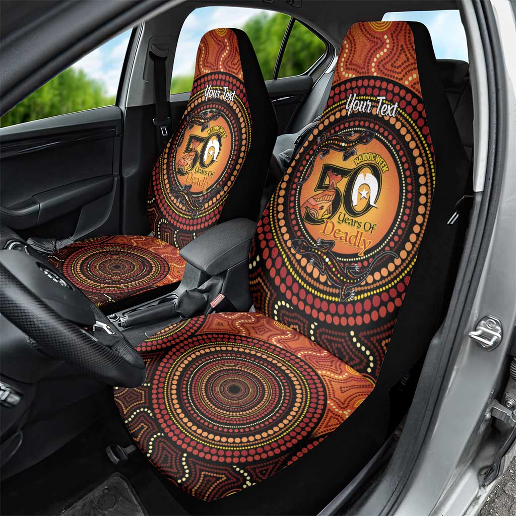 NAIDOC Week 2026 Personalised Car Seat Cover 50 Years of Deadly Lizard Kangaroo Aboriginal Art