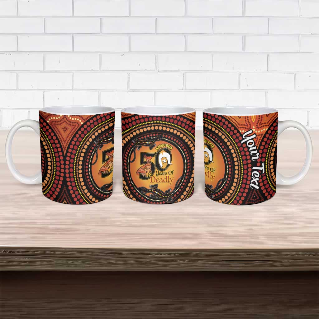 NAIDOC Week 2026 Personalised Ceramic Mug 50 Years of Deadly Lizard Kangaroo Aboriginal Art